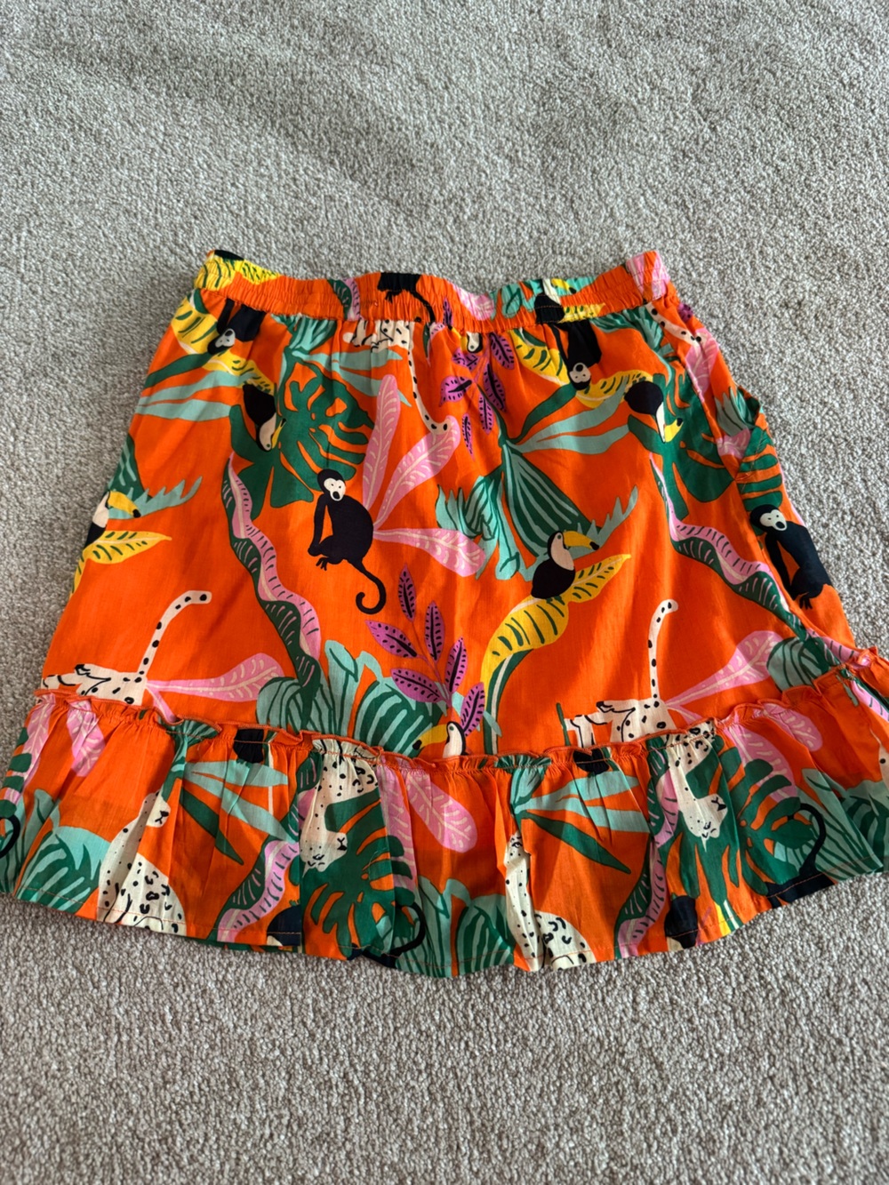 New Bright Orange Tropical Print Women's Skirt - Picture 6 of 6